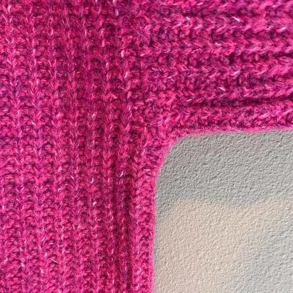 Old Navy Hot Pink Turtleneck Chunky Knit Sweater - Picture 3 of 7